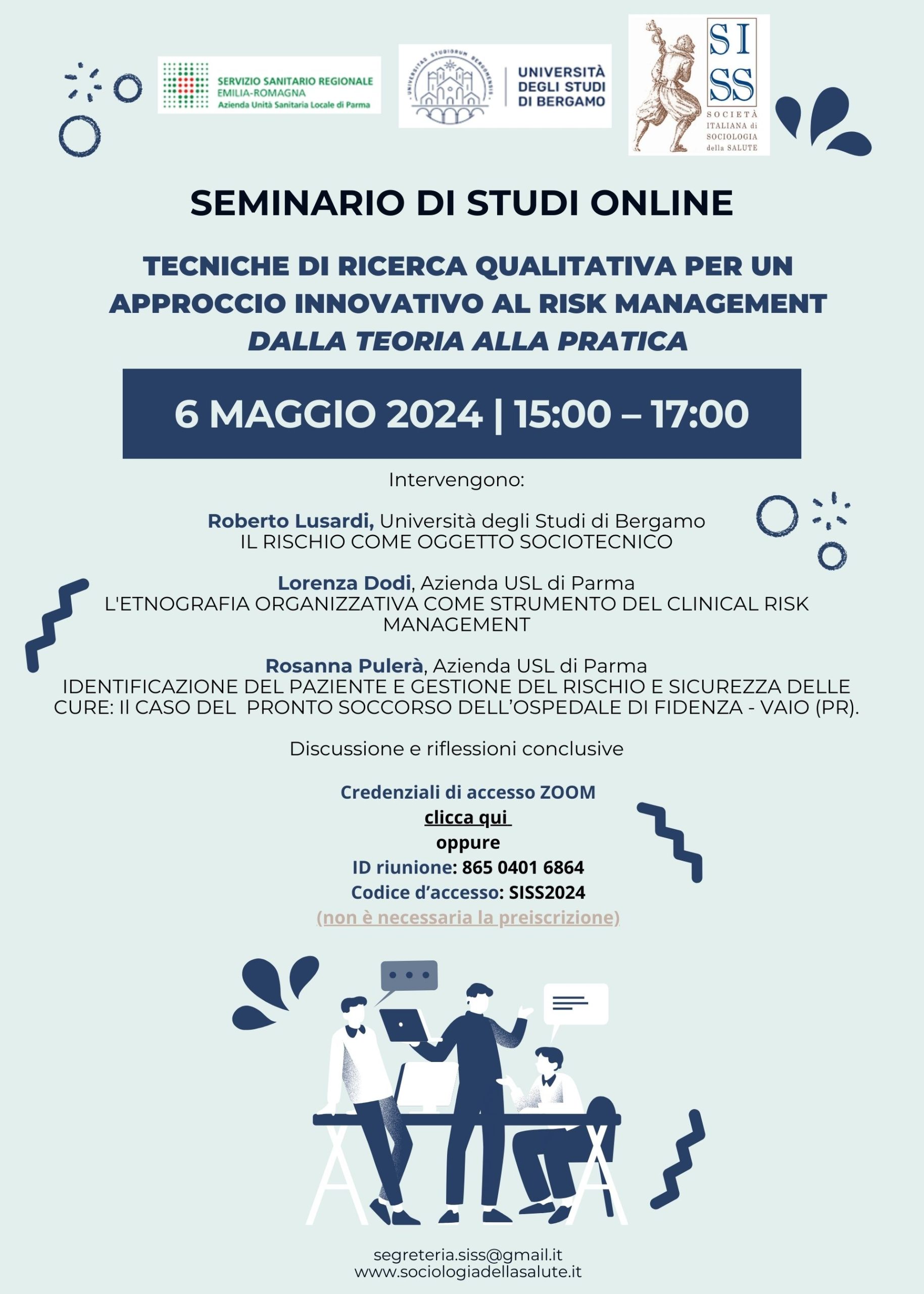 Scopri di più sull'articolo Seminario online TECNICHE DI RICERCA QUALITATIVA PER UN APPROCCIO INNOVATIVO AL RISK MANAGEMENT DALLA TEORIA ALLA PRATICA